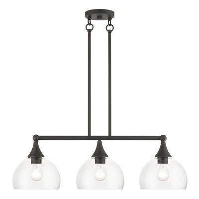 Glendon 3 Light Bronze Linear Chandelier