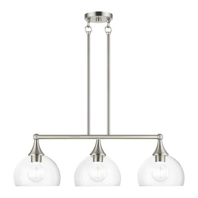 Glendon 3 Light Brushed Nickel Linear Chandelier