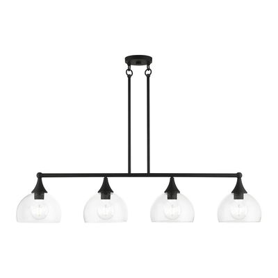Glendon 4 Light Black Large Linear Chandelier