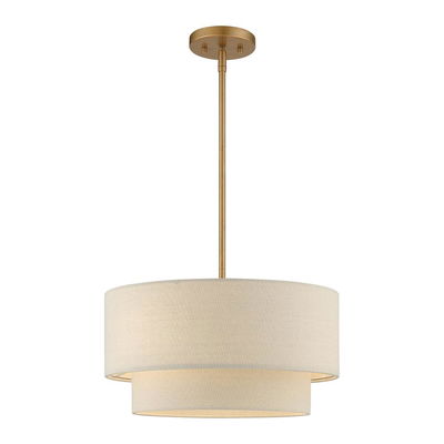 Bellingham 3 Light Antique Gold Leaf Pendant Chandelier