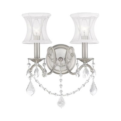 Newcastle 2 Light Brushed Nickel Wall Sconce