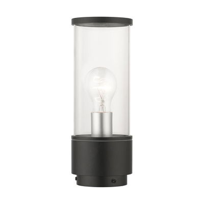 Atlantic 2 Light Textured Black Outdoor Medium Post Top Lantern with Antique Silver Finish Accents