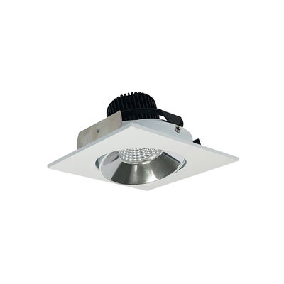 4" Iolite LED Square Adjustable Cone Reflector, 1500lm/2000lm/2500lm (varies by housing), Comfort Dim, Specular Clear Reflector / Matte Powder White Flange