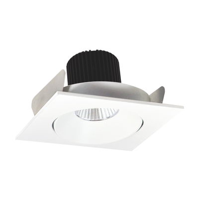 4" Iolite LED Square Adjustable Cone Reflector, 1500lm/2000lm/2500lm (varies by housing), Comfort Dim, Matte Powder White Reflector / Matte Powder White Flange
