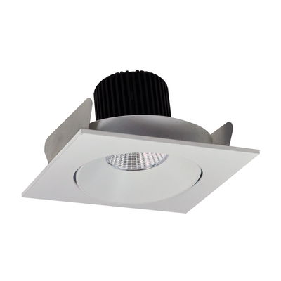 4" Iolite LED Square Adjustable Cone Reflector, 1500lm/2000lm/2500lm (varies by housing), Comfort Dim, White Reflector / White Flange