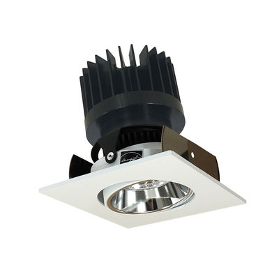 2" Iolite LED Square Adjustable Cone Reflector, 1500lm/2000lm/2500lm (varies by housing), Comfort Dim, Specular Clear Reflector / Matte Powder White Flange