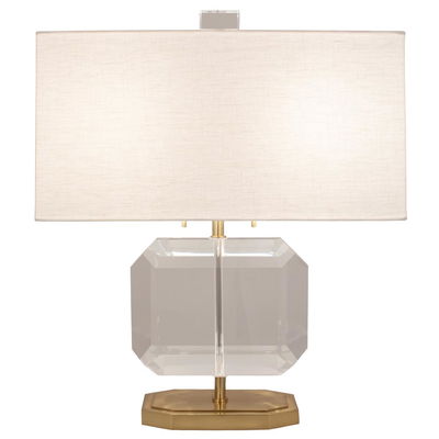 Jacqueline Accent Lamp Modern Brass Finish With Clear Crystal Accents