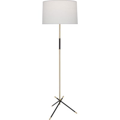 Thatcher Floor Lamp Modern Brass Finish With Matte Black Accents