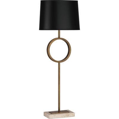 Logan Table Lamp Aged Brass With Travertine Stone Base Rhbn
