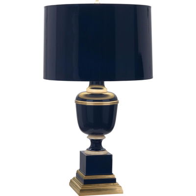 Annika Table Lamp Midnight Blue Lacquered Paint With Natural Brass And Ivory Crackle Accents