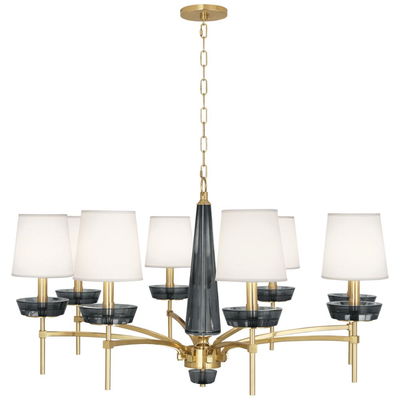 Cristallo Chandelier Modern Brass Finish W/ Smoke Crystal Accents