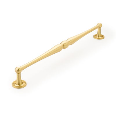 15" Center to Center Atherton Knurled Appliance Pull in Satin Brass Finish