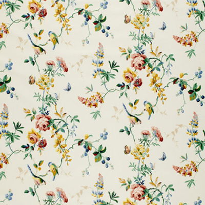Primary Chickadee Floral Fabric