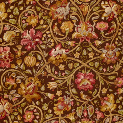 Mahogany Fleurs De Touraine Fabric