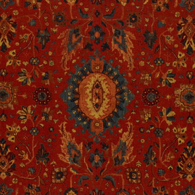 Turkish Red Jahanara Carpet Fabric