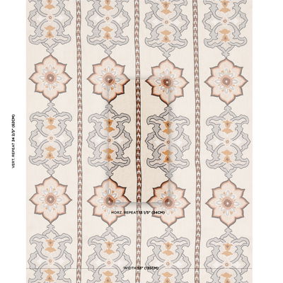 Natural Temara Hand Embroidered Print Fabric