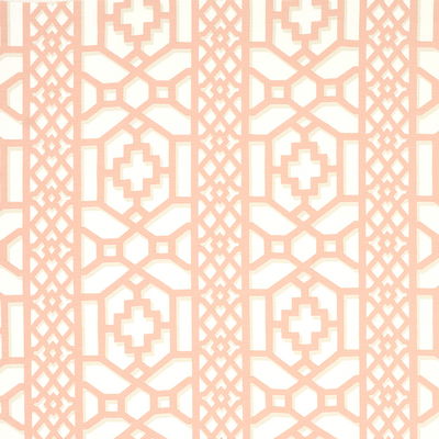 Coral Zanzibar Trellis Fabric