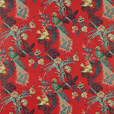 Red Peacock Fabric