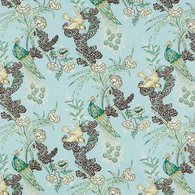 Aqua Peacock Fabric