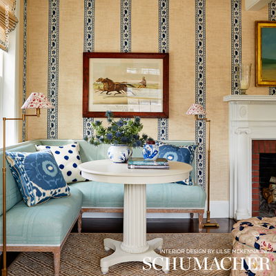 Porcelain Samarkand Ikat Ii Fabric