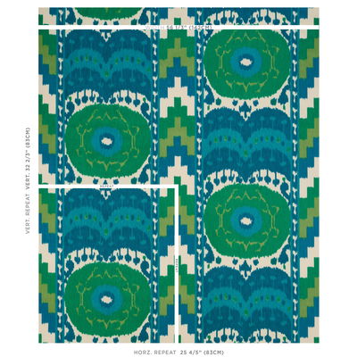 Emerald Samarkand Ikat Ii Fabric