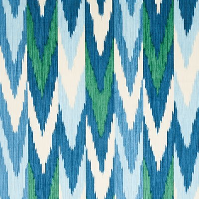 Peacock & Emerald Kashgar Velvet Ikat Fabric