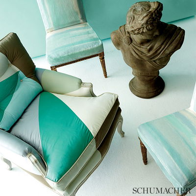 Aqua Watercolor Fabric