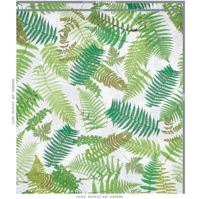 Green & Ivory Fernarium Fabric