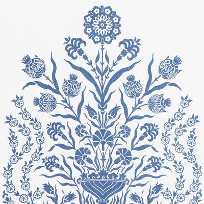 Blue Iznik Sheer Fabric