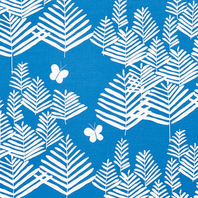 Blue Fern Silhouette Fabric