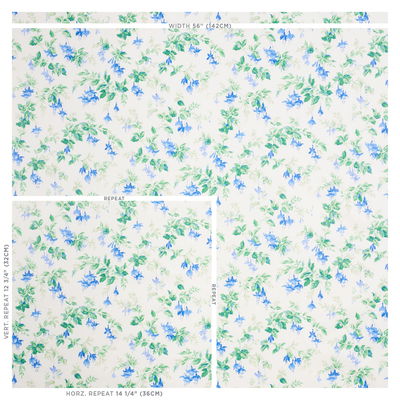 Cobalt Garden Gate Chintz Fabric