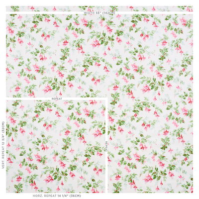 Magenta Garden Gate Chintz Fabric