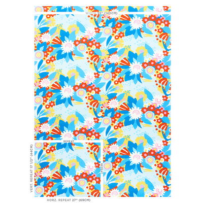 Sky & Red Anita Fabric