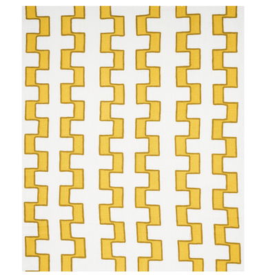 Yellow Dixon Embroidered Print Linen Fabric