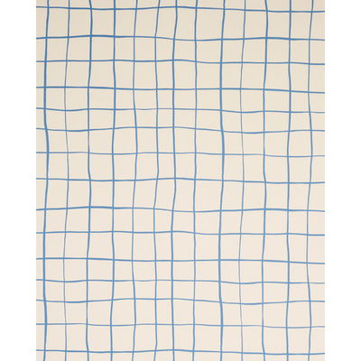 Blue Painterly Windowpane Fabric