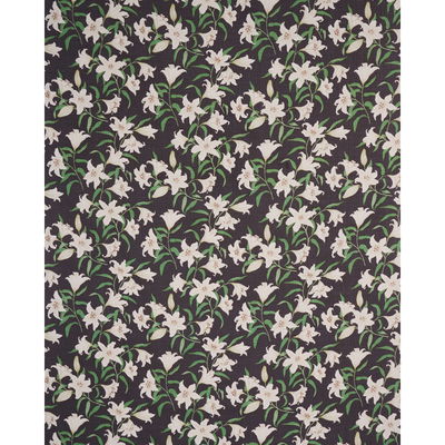 Charcoal Scattered Lilies Fabric