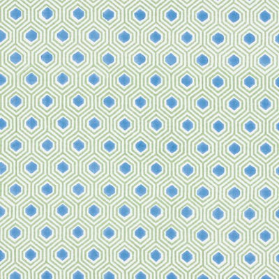 Green & Blue Otis Hand Print Fabric