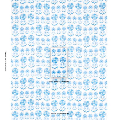 Porcelain Anjuna Floral Linen Print Fabric