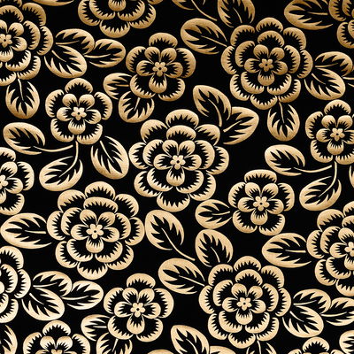 Gold & Noir Angelica Floral Fabric
