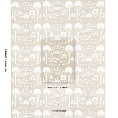 Neutral Farm Scene Fabric