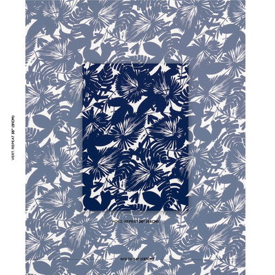 Indigo Palisades Palm Indoor/Outdoor Fabric