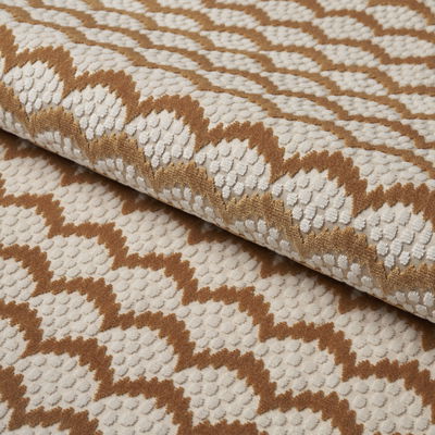 Ochre Pollen Cut Velvet Fabric