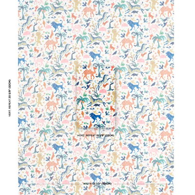 Multi On Ivory Beasts Indoor/Outdoor Fabric