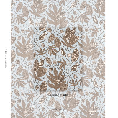 Brown & Sky Polka Dot Jungle Fabric
