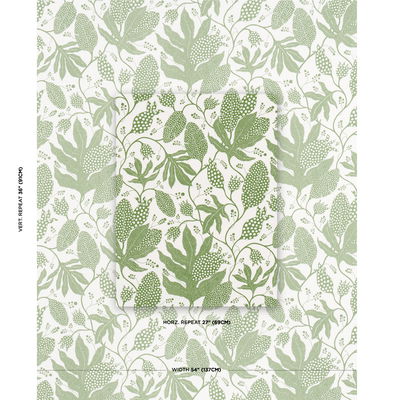Green & Ivory Polka Dot Jungle Fabric
