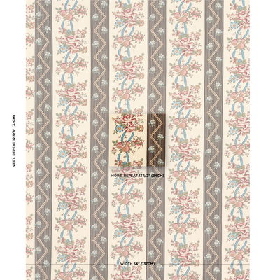 Noir Sylvain Floral Stripe Fabric