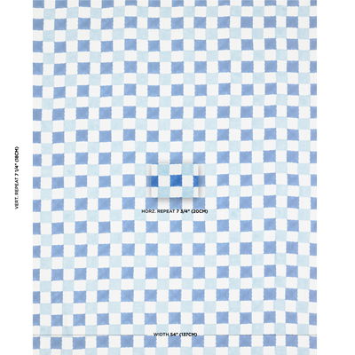 Blue Chequer Hand Block Print Fabric