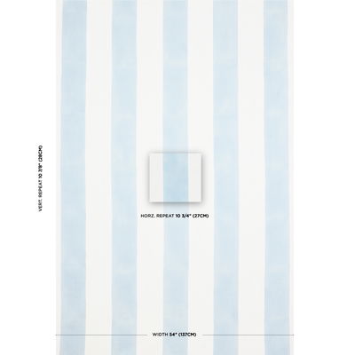 Blue Wide Hand Block Stripe Fabric