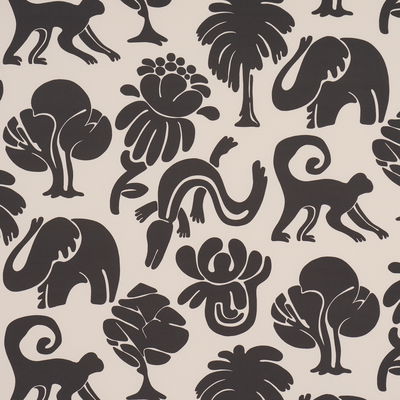 Black Call Of The Jungle Fabric