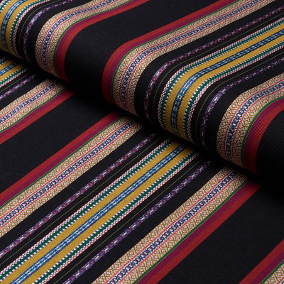 Black Wellington Stripe Fabric
